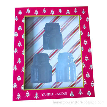 Christmas Candle Box, Made of Cardboard, Various Sizes and Designs Available
